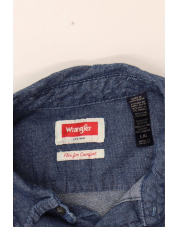 WRANGLER Mens Denim Shirt Large Blue Cotton Vintage Wrangler and Second-Hand Wrangler from Messina Hembry 