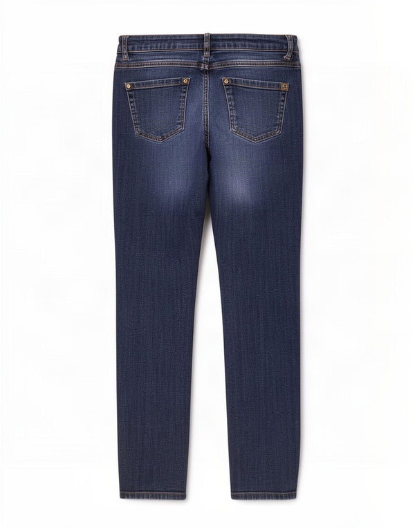 Luisa Spagnoli Damen Straight Jeans IT 46 Large W30 L26 Marineblaue Baumwolle