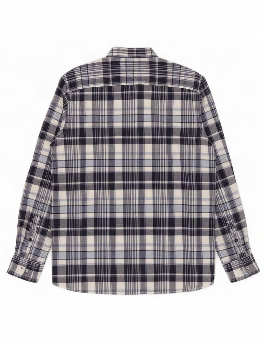 Tommy Hilfiger Herren-Hemd mit individueller Passform, groß, marineblau, kariert, Baumwolle