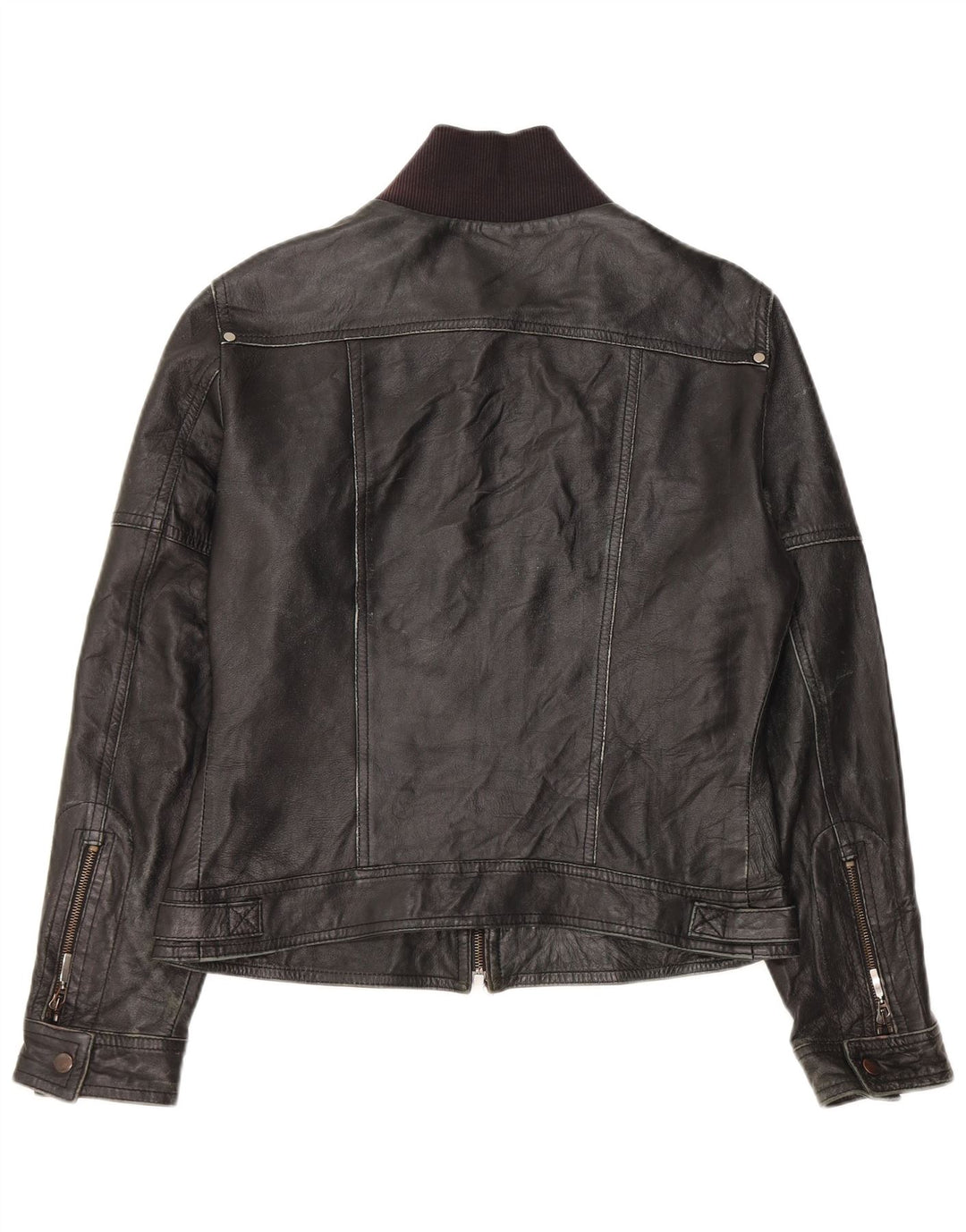 MOTIVI Damen Lederjacke UK 14 Medium Schwarz