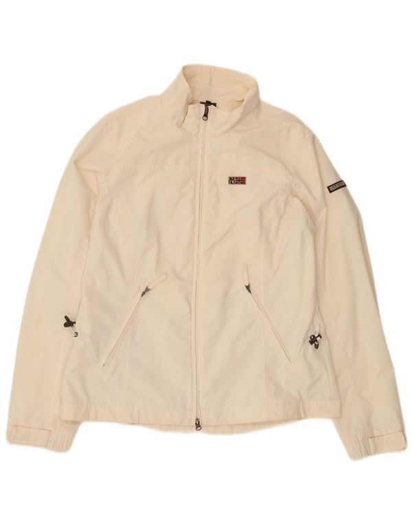 Napapijri Damen Regenjacke UK 18 XL Off White Polyamid