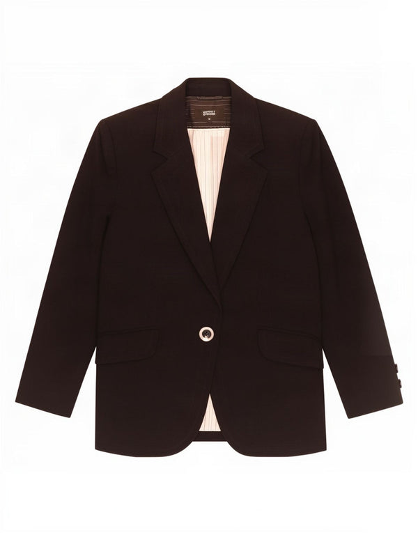 Marks & Spencer Damen-Blazer mit 1 Knopf, UK 12, Mittelschwarz, Polyester