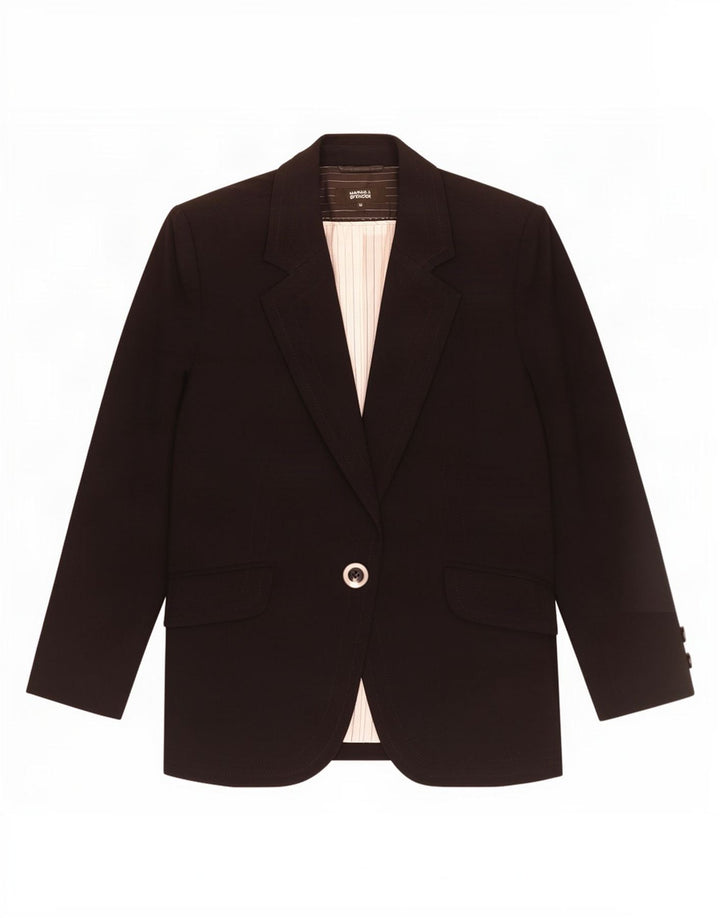 Marks & Spencer Damen-Blazer mit 1 Knopf, UK 12, Mittelschwarz, Polyester