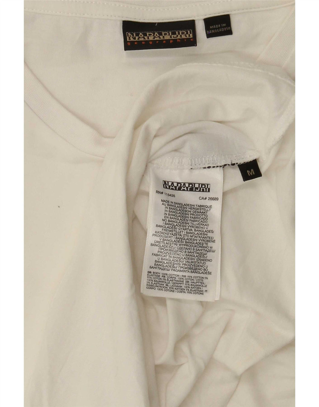 Napapijri Herren Geographic T-Shirt-Oberteil aus mittelweißer Baumwolle