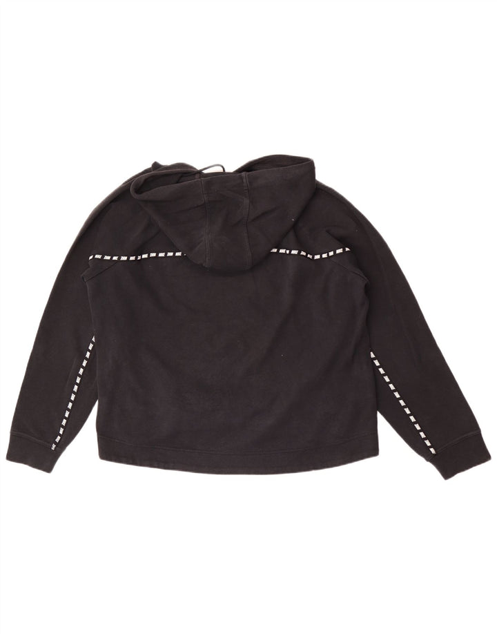 Nike Damen Graphic Hoodie Pullover UK 14 Medium Schwarz
