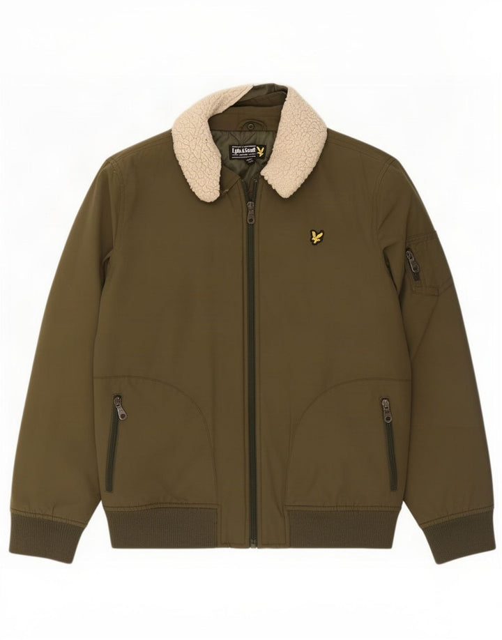 Lyle & Scott Bomberjacke für Jungen, 14–15 Jahre, grüne Baumwolle