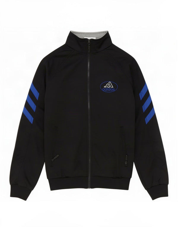 Adidas Jungen Grafik-Trainingsanzug-Top-Jacke, 11–12 Jahre, schwarzes Farbblockdesign