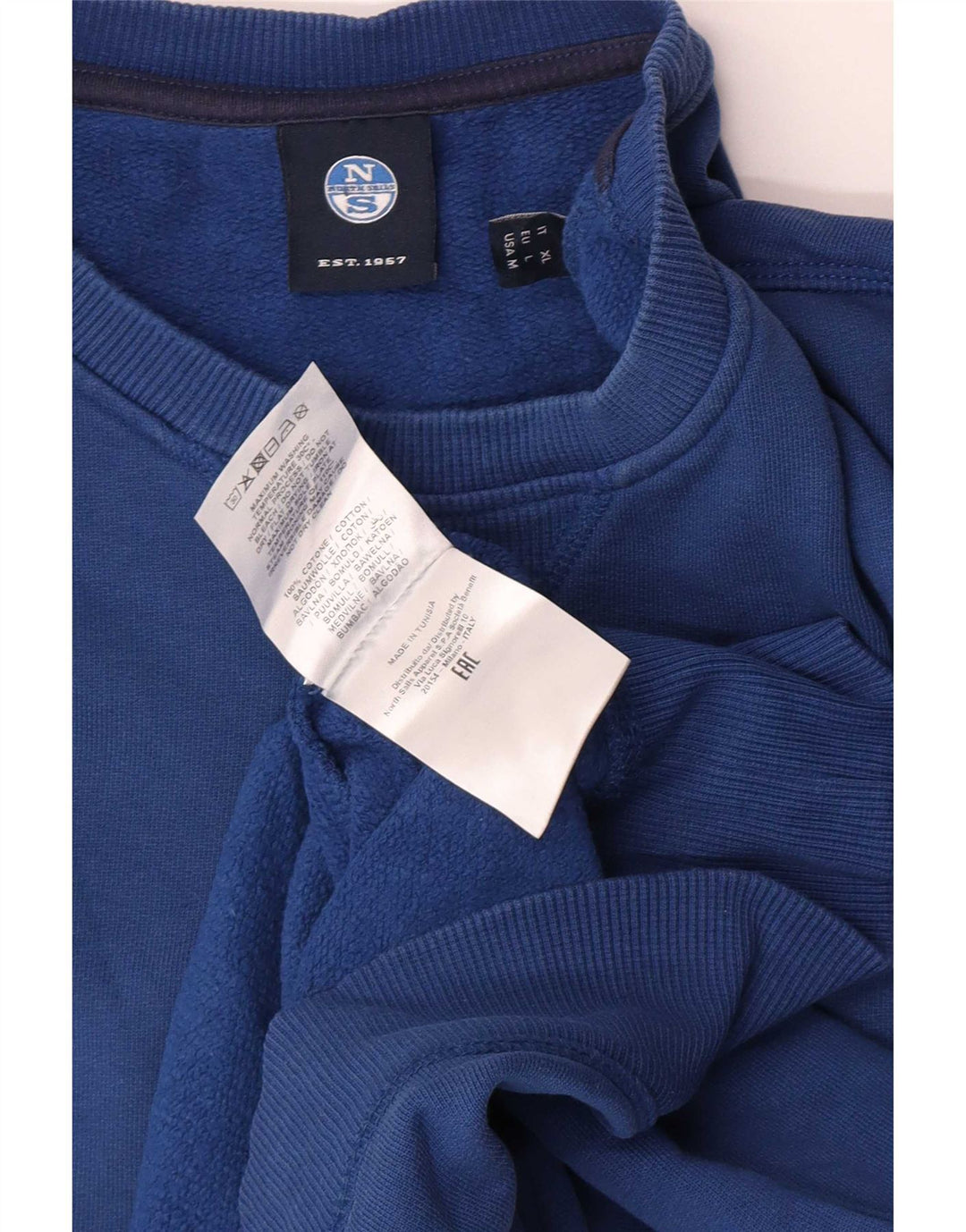 North Sails Herren-Sweatshirt, Pullover, Größe L, Blau, Baumwolle