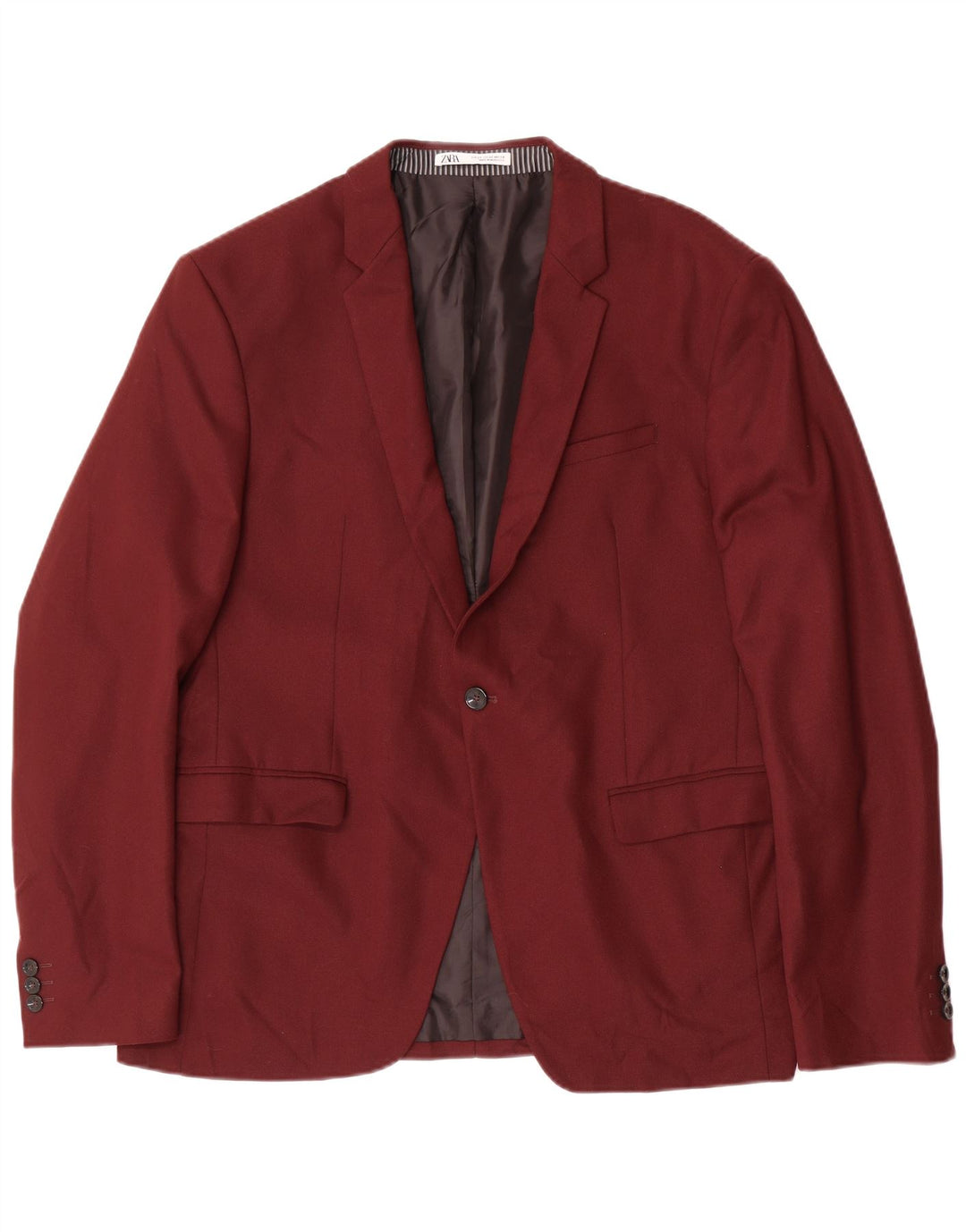 Zara Herren 1-Knopf-Blazerjacke EU 54 XL Burgunderrot