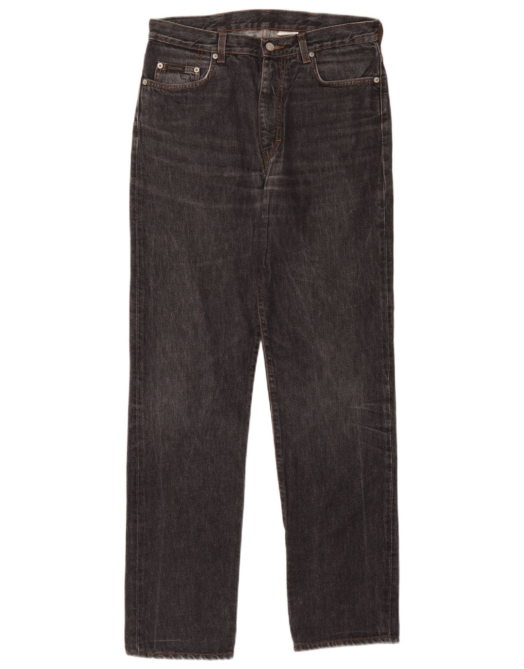 Calvin Klein Herren Straight Jeans W32 L31 Schwarze Baumwolle