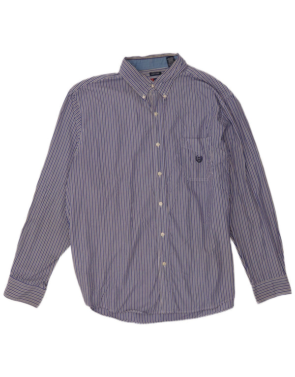 Chaps Herrenhemd 2XL blau gestreift aus Baumwolle