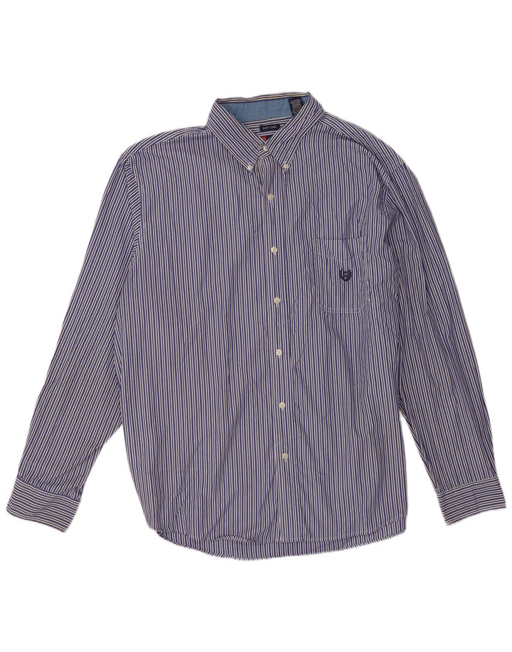 Chaps Herrenhemd 2XL blau gestreift aus Baumwolle