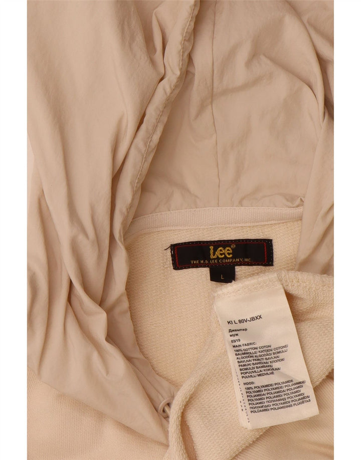 LEE Herren-Pullover mit grafischem Kapuzenpullover, groß, beige Baumwolle