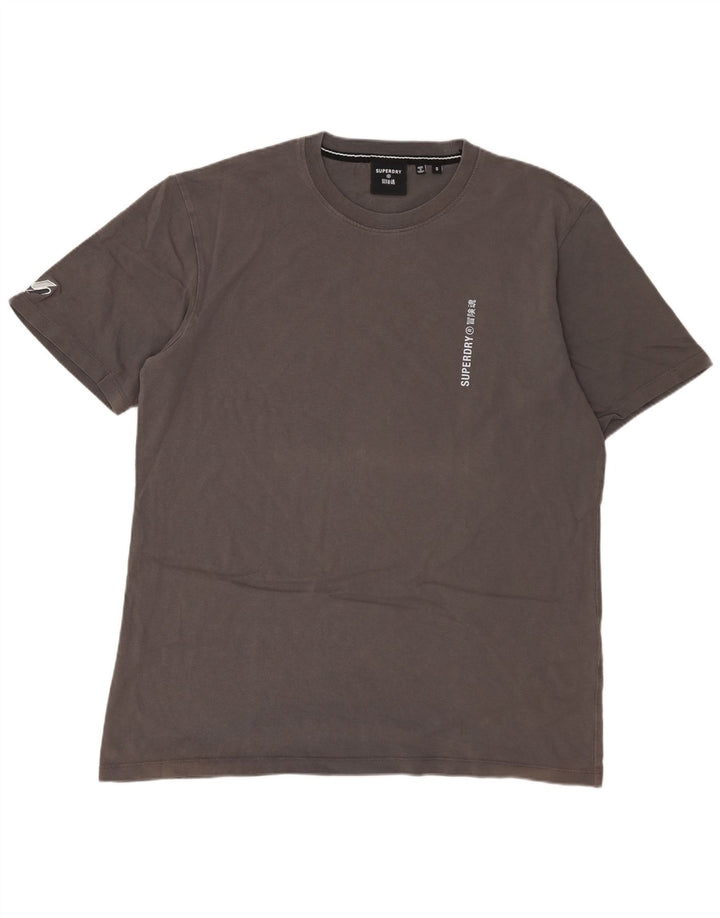 SUPERDRY Herren-T-Shirt-Oberteil, Größe S, Grau, Baumwolle