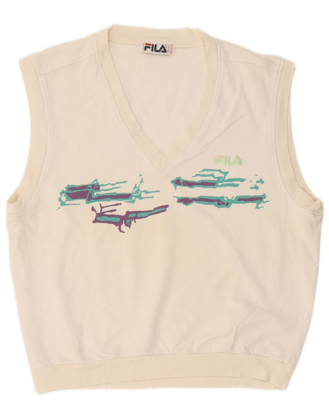Fila Herren Grafikweste Tanktop IT 52 Large Weiß