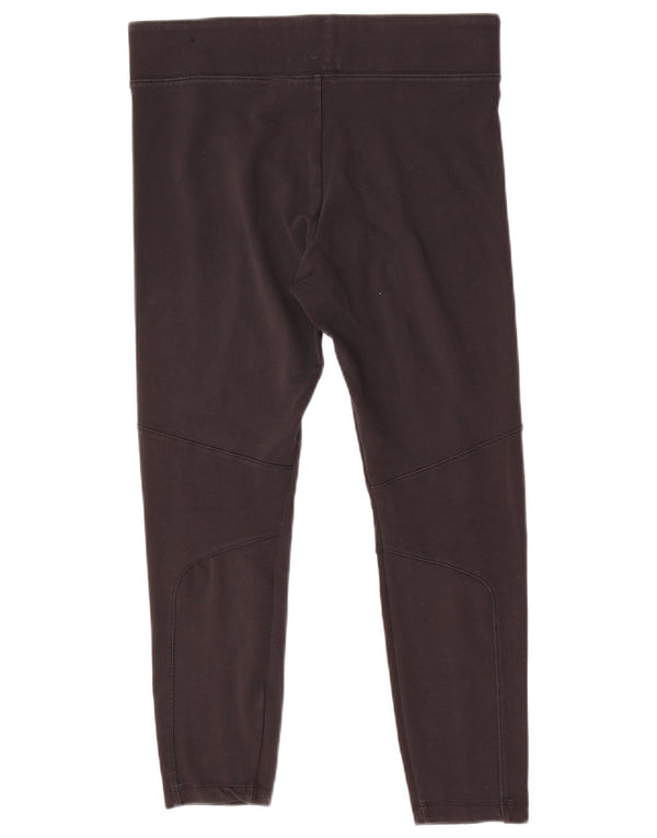 Nike Damen Crop Leggings UK 14 Large Schwarz Polyester