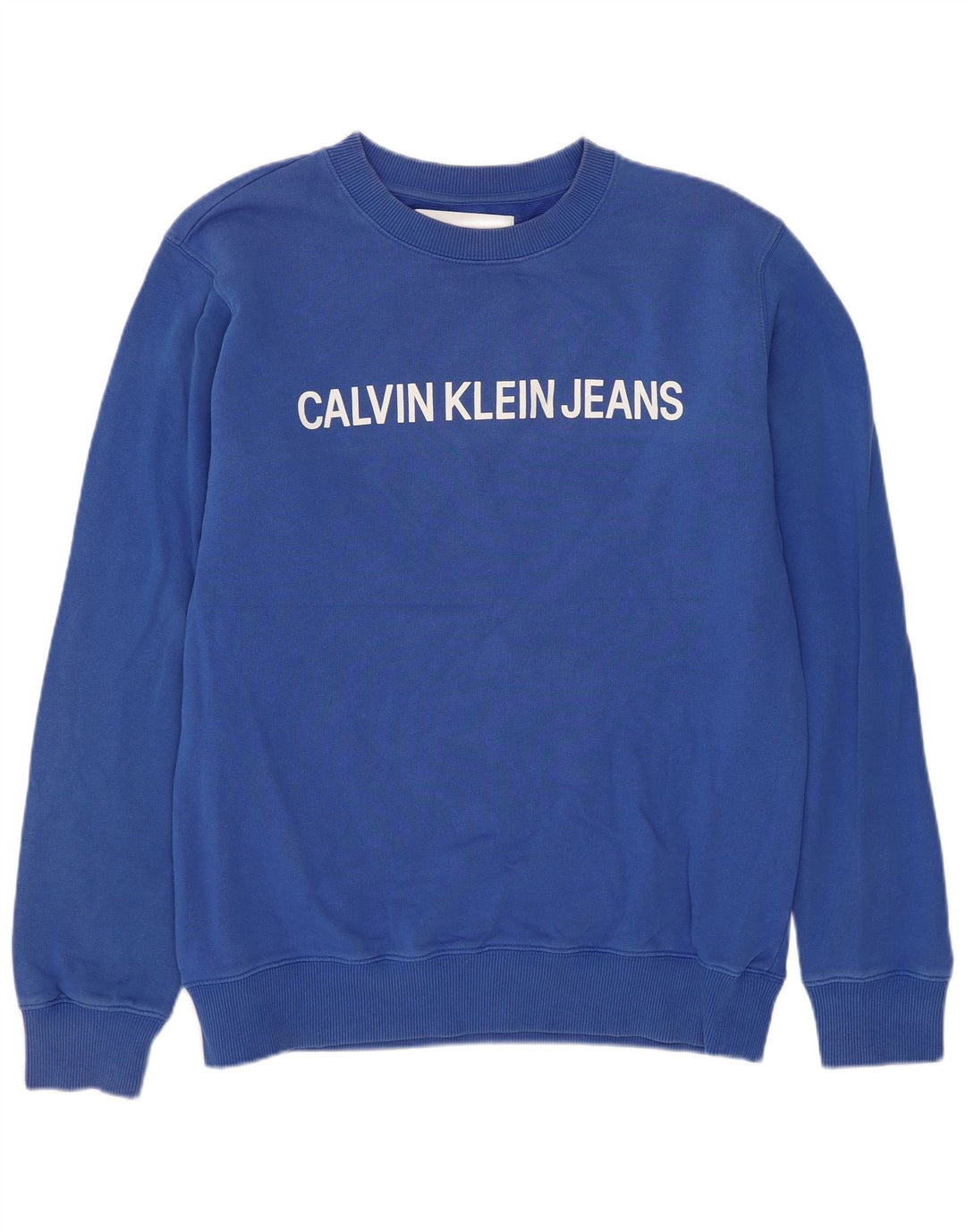 Calvin Klein Jeans Herren-Sweatshirt mit Grafik, mittelblaue Baumwolle