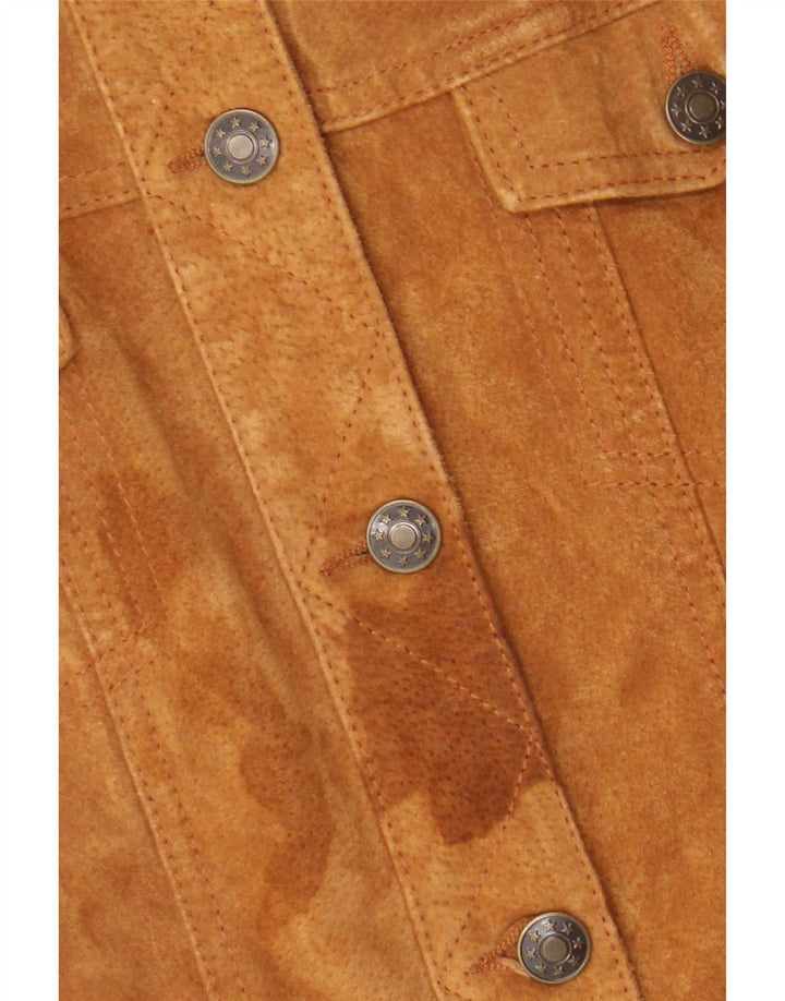 Vintage Damen Wildlederjacke EU 36 Kleines Beige Leder
