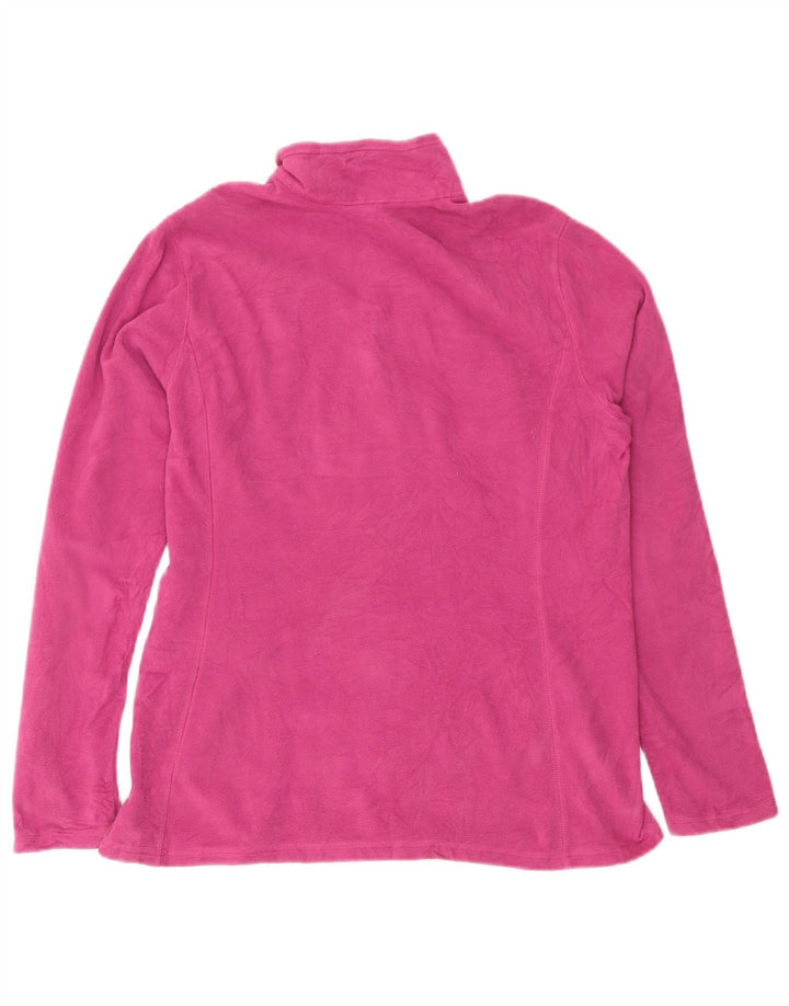 Eddie Bauer Damen-Fleecepullover mit Reißverschluss am Hals, UK 16, Größe L, rosa, Polyester