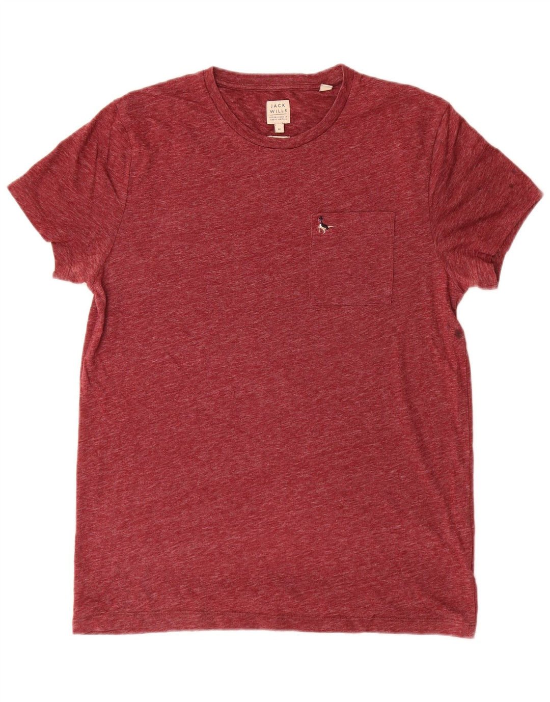 Jack Wills Herren T-Shirt-Oberteil aus Baumwolle in mittlerer Burgunderfarbe