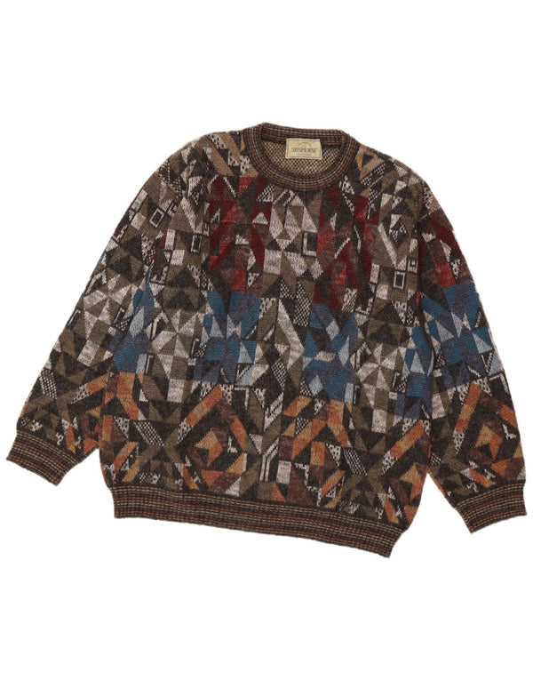 Suspense Herren-Pullover mit Rundhalsausschnitt, Größe 48, mittelgroß, mehrfarbig, geometrisch