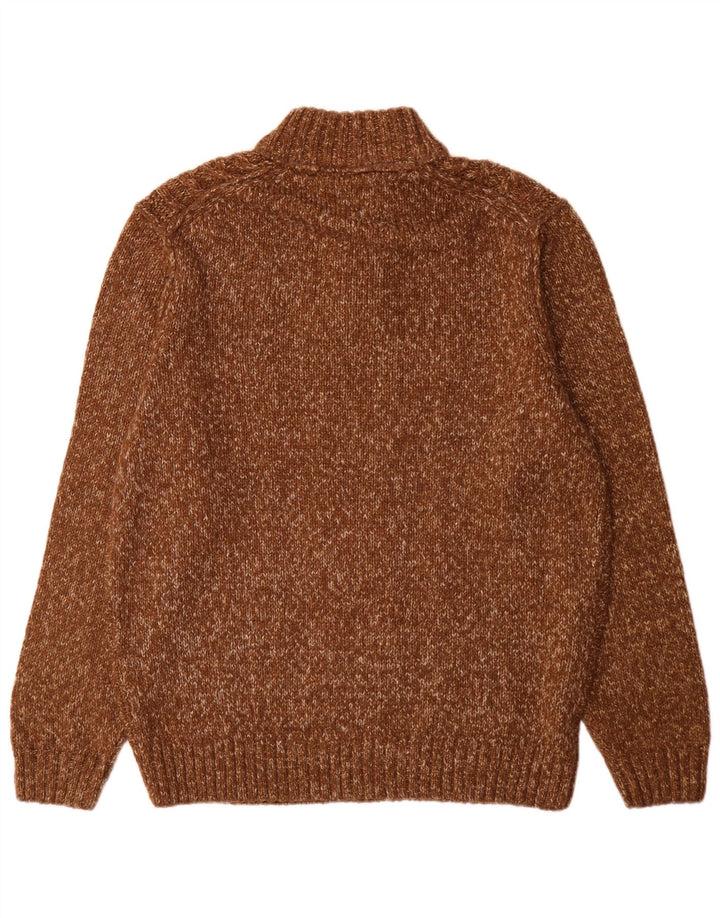C&A Herren-Pullover mit Knopfkragen, XL, braun geflecktes Acryl