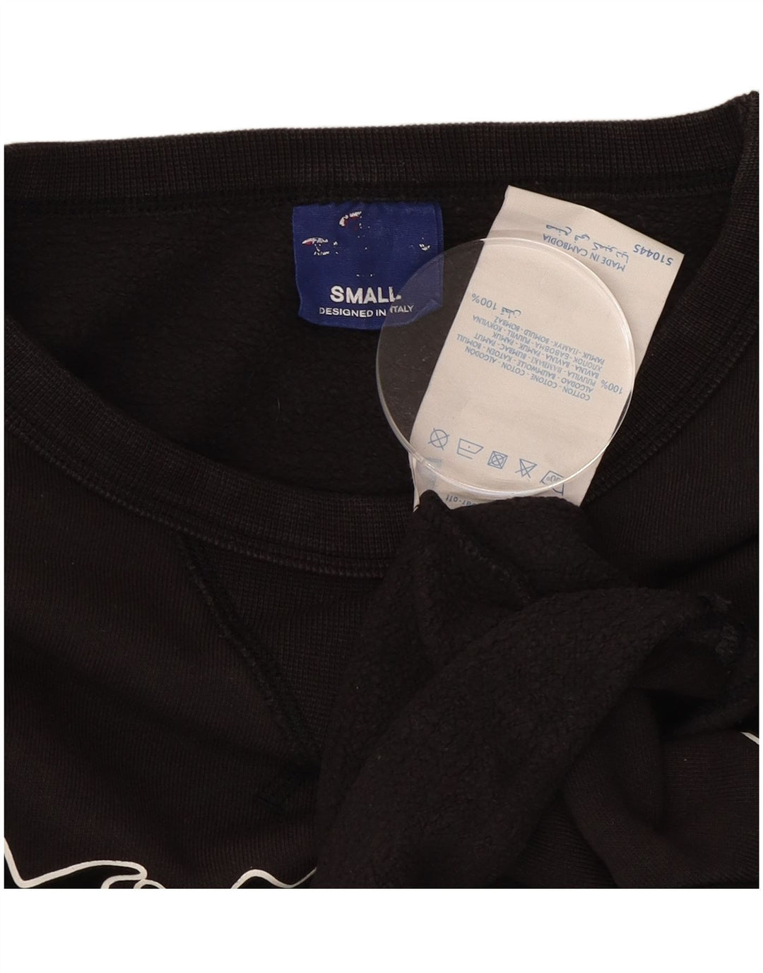 Champion Womens Crop Graphic Oversized Sweatshirt Pullover UK 10 Small Schwarz