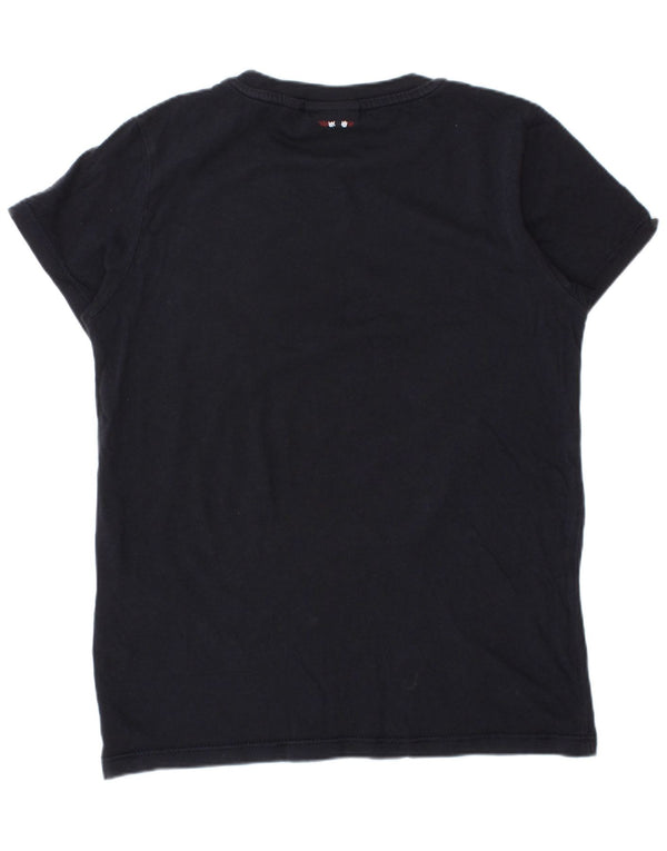 NAPAPIJRI T-Shirt-Oberteil mit Geographic-Grafik für Jungen, 7–8 Jahre, marineblaue Baumwolle