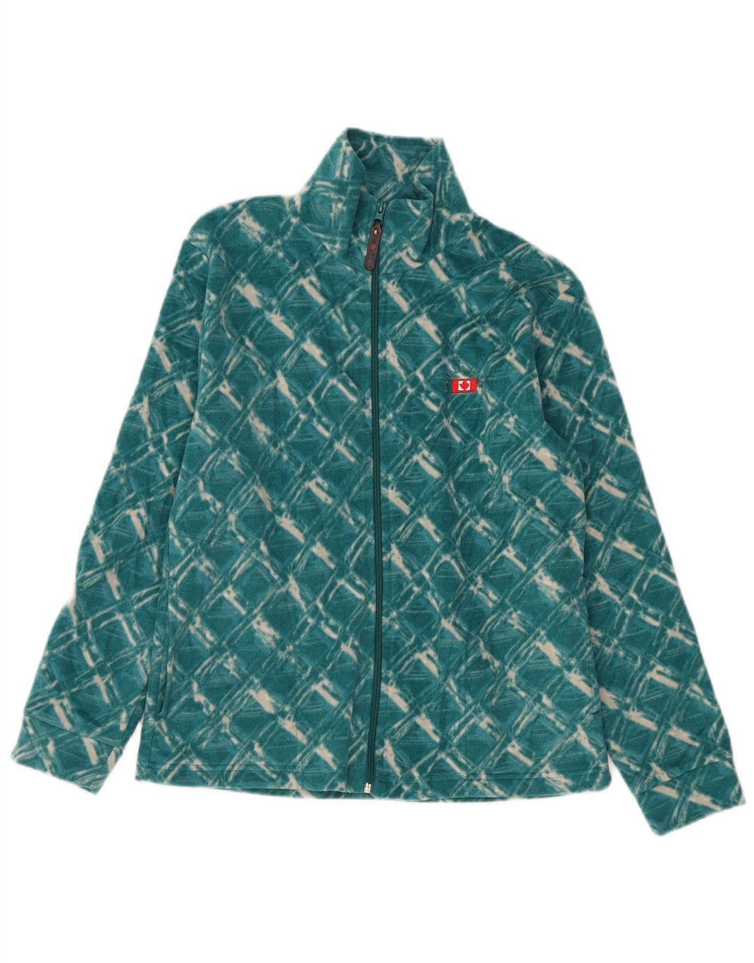 CANADA LOGAN Damen Fleecejacke UK 14 Mittelgrün kariertes Polyester