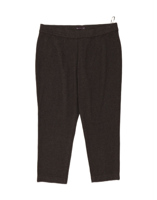 Marks & Spencer Damen-Hose, kurz geschnitten, UK 18, XL, W36, L25, grauer Hahnentrittmuster
