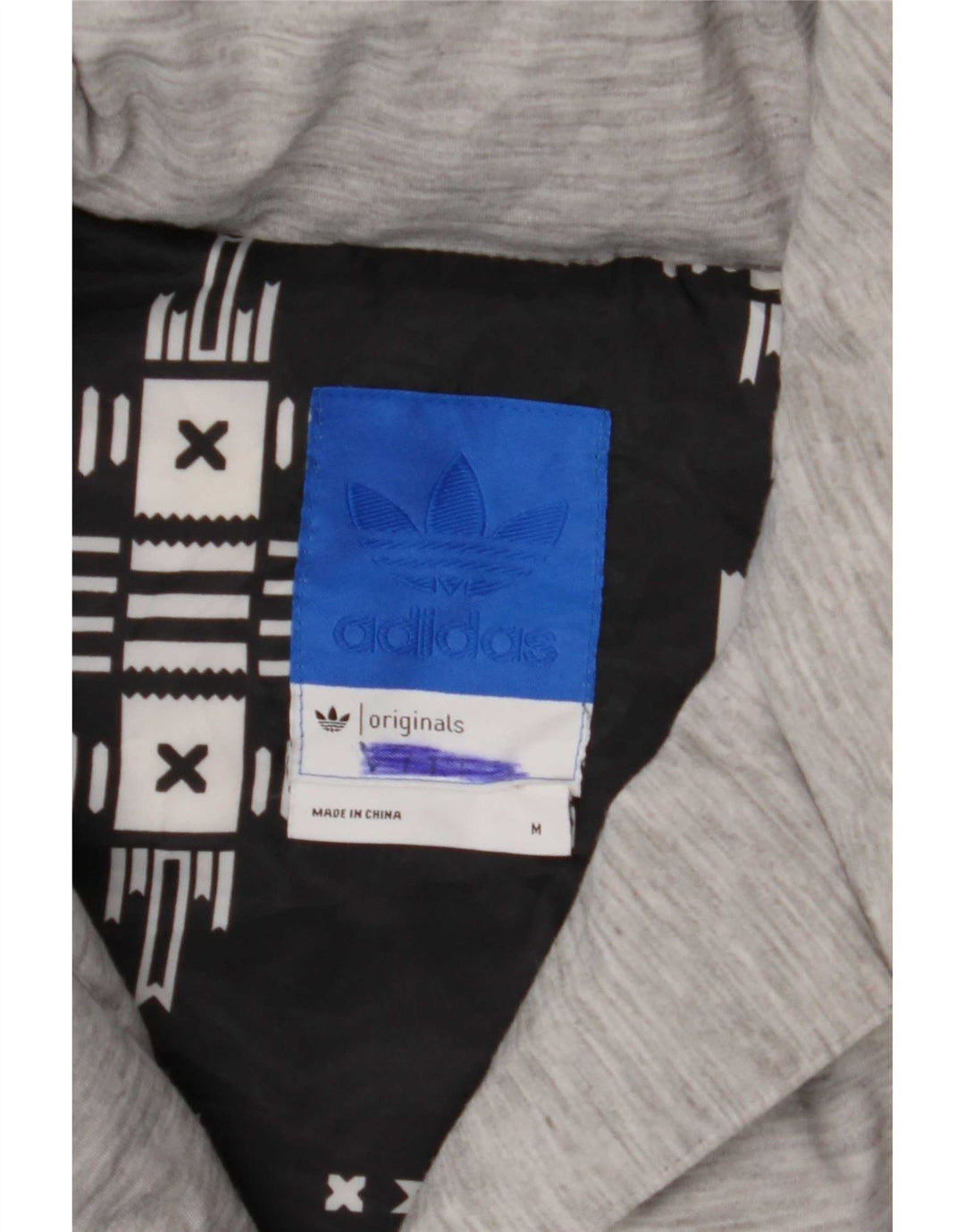 Adidas Damen Crop Wattierte Jacke UK 14 Mittelgraues Colourblock-Polyamid