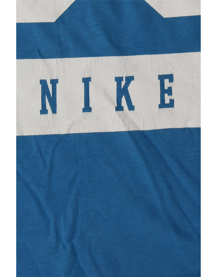 NIKE Damen Grafik-Trägershirt UK 14 Mittelblaue Baumwolle