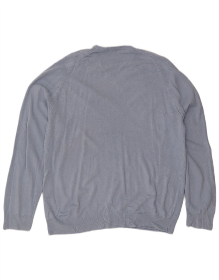 Marks & Spencer Herren Blue Harbor V-Ausschnitt Pullover Pullover XL Blaues Acryl