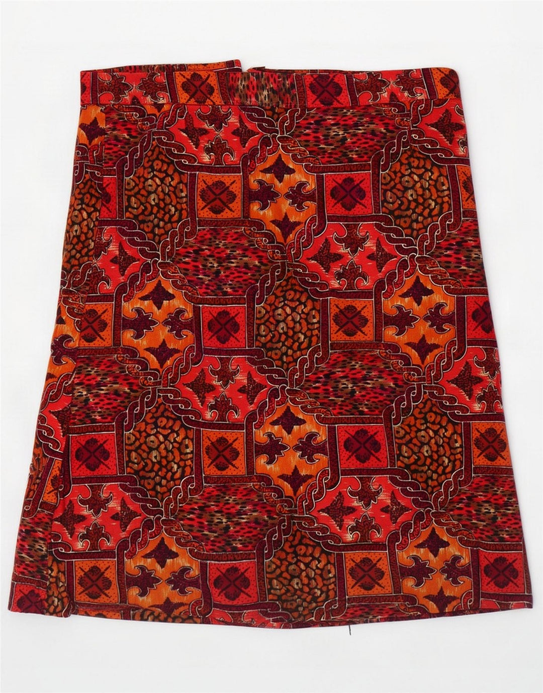Vintage Damen Midirock Groß W34 Mehrfarbig Geometrisch