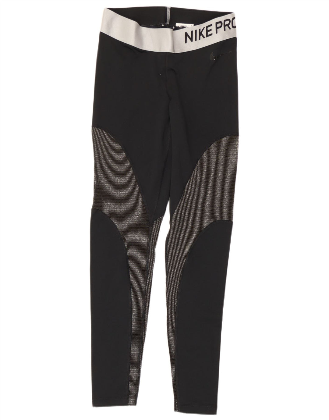 Nike Damen Dri Fit Graphic Leggings UK 12 Mittelschwarz Farbblock