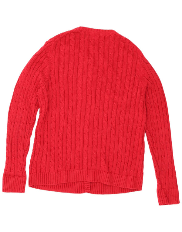 L.L.Bean Damen Strickjacke UK 18 XL Rot Baumwolle