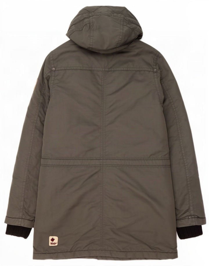 KHUJO Herren-Parka mit Kapuze, UK 36, Größe S, Grün, Polyester