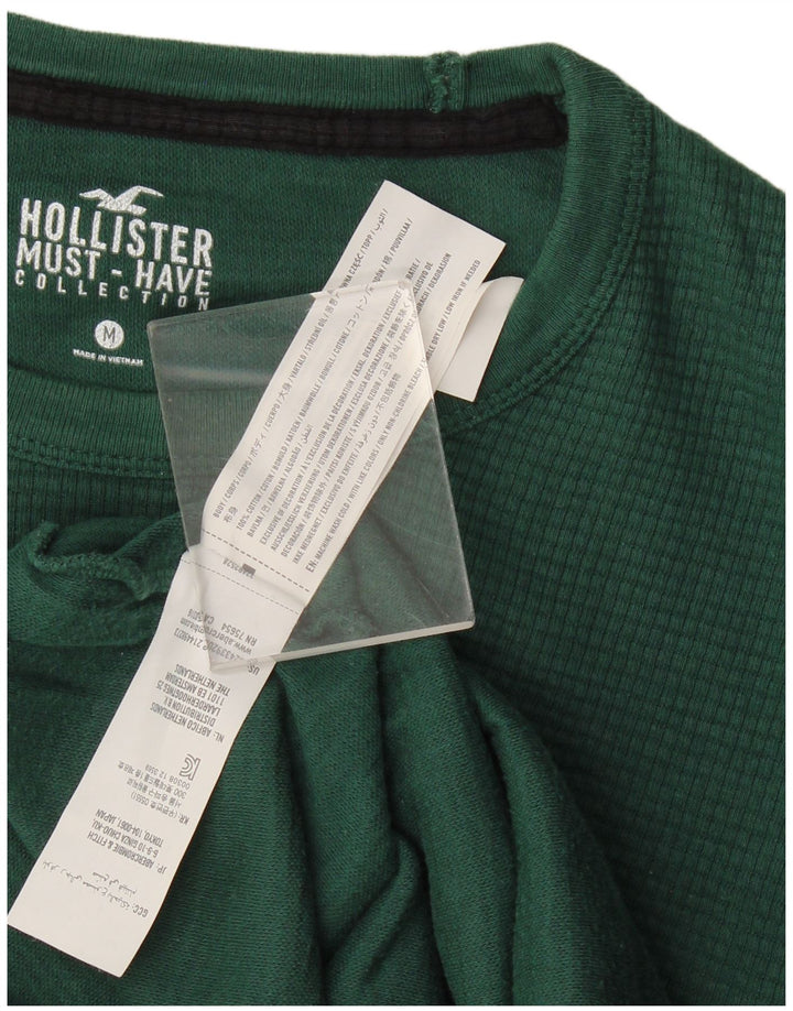 Hollister Herren-Oberteil aus langärmliger, mittelgrüner Baumwolle