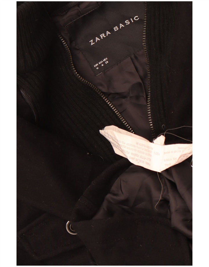 Zara Damen 4-Knopf-Blazerjacke UK 14 2Mittelschwarzes Polyester