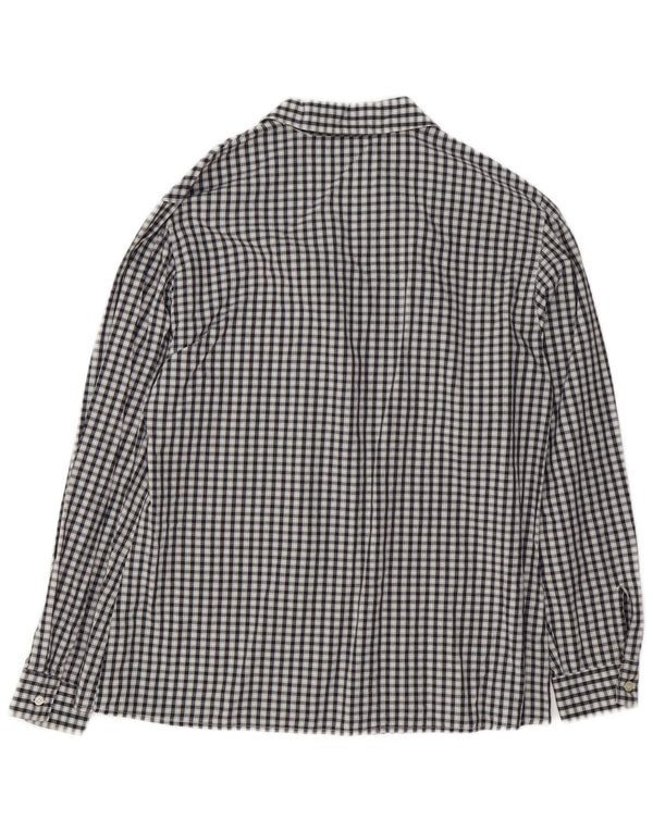 Sisley Damen-Nachtwäsche, Hemdbluse IT 44, mittelmarineblaue Gingham-Baumwolle