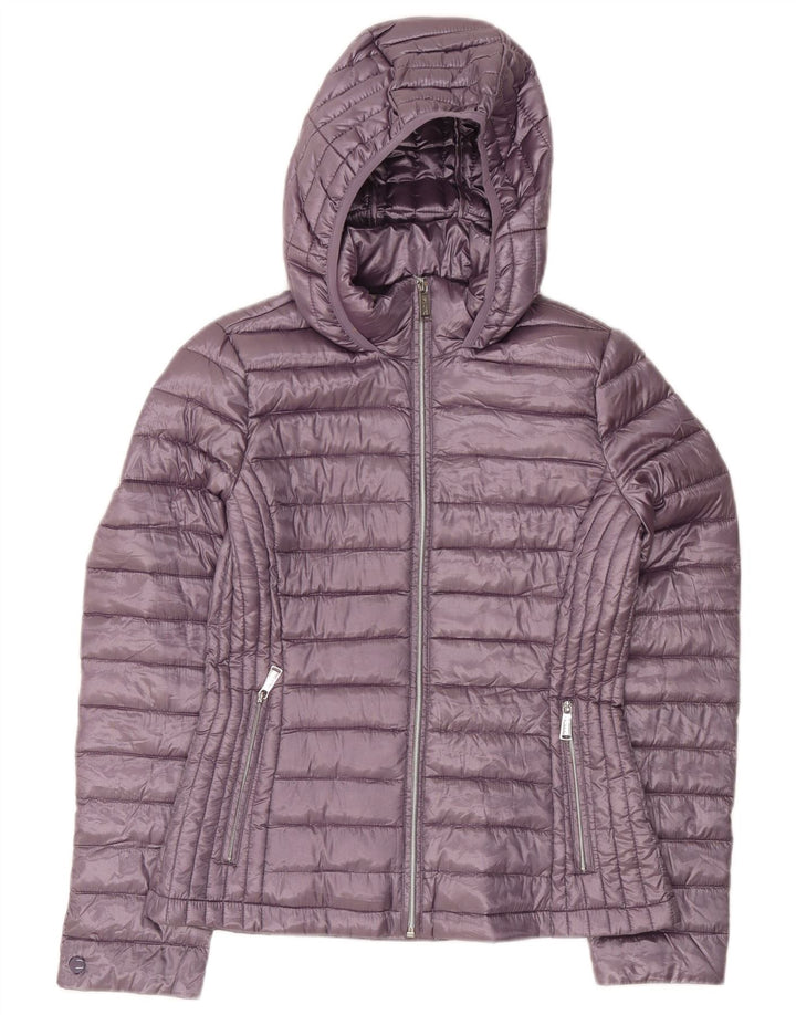 Calvin Klein Damen-Jacke mit Kapuze, gepolstert, UK 10, Größe S, Lila, Polyester