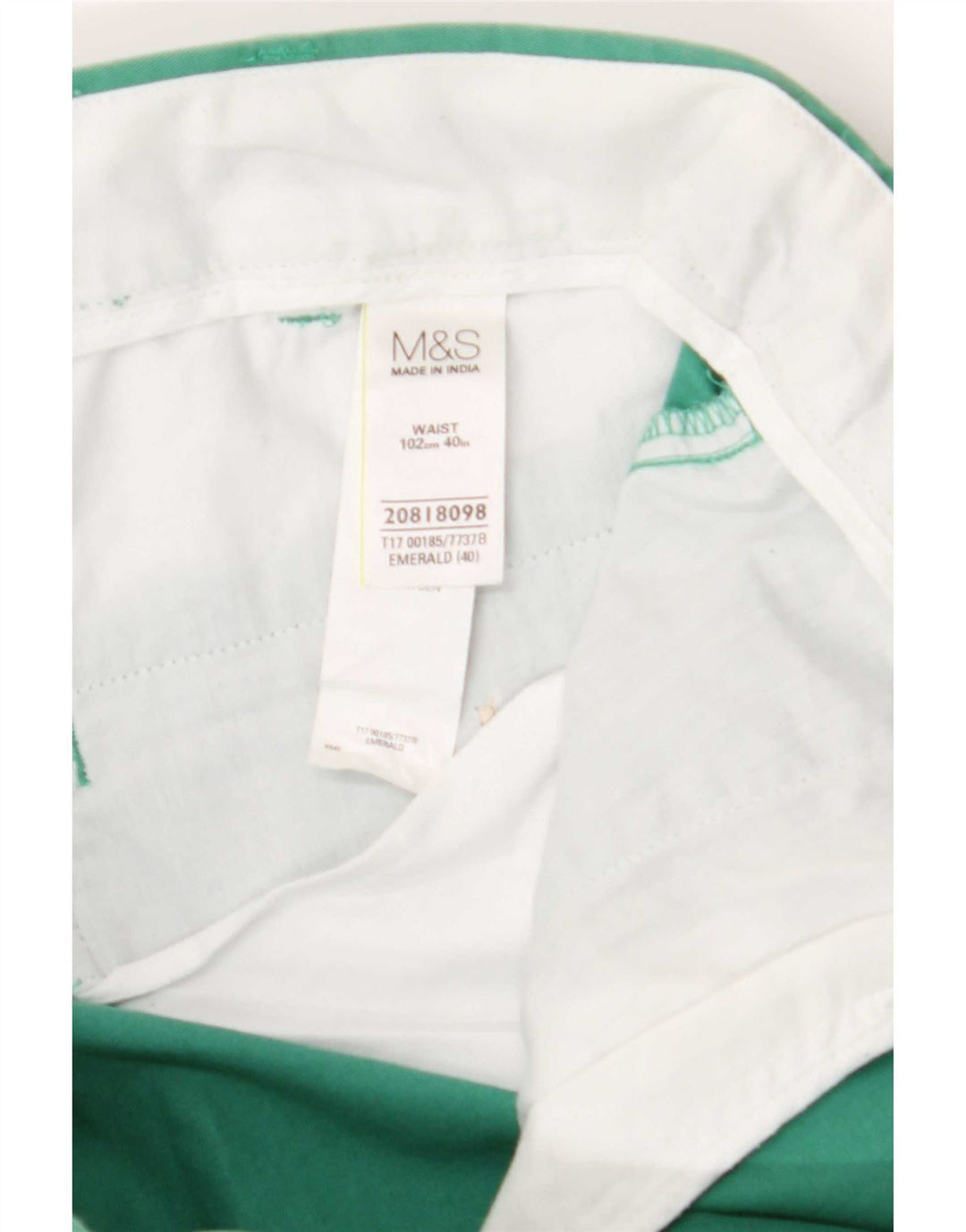 Marks & Spencer Herren Chinoshorts W40 XL Grüne Baumwolle
