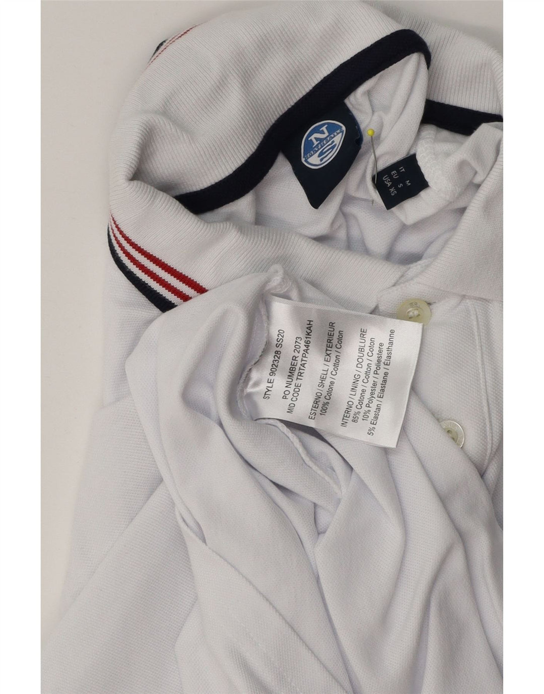 North Sails Herren-Poloshirt mit Grafik, Größe S, weiße Baumwolle