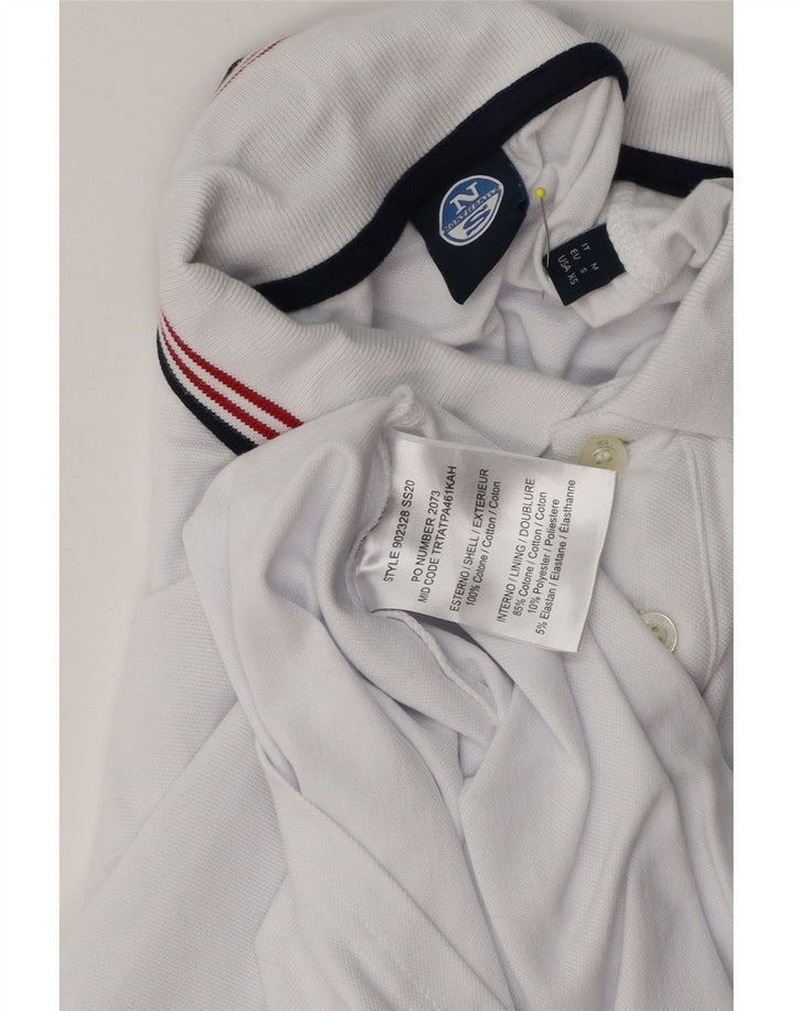 North Sails Herren-Poloshirt mit Grafik, Größe S, weiße Baumwolle