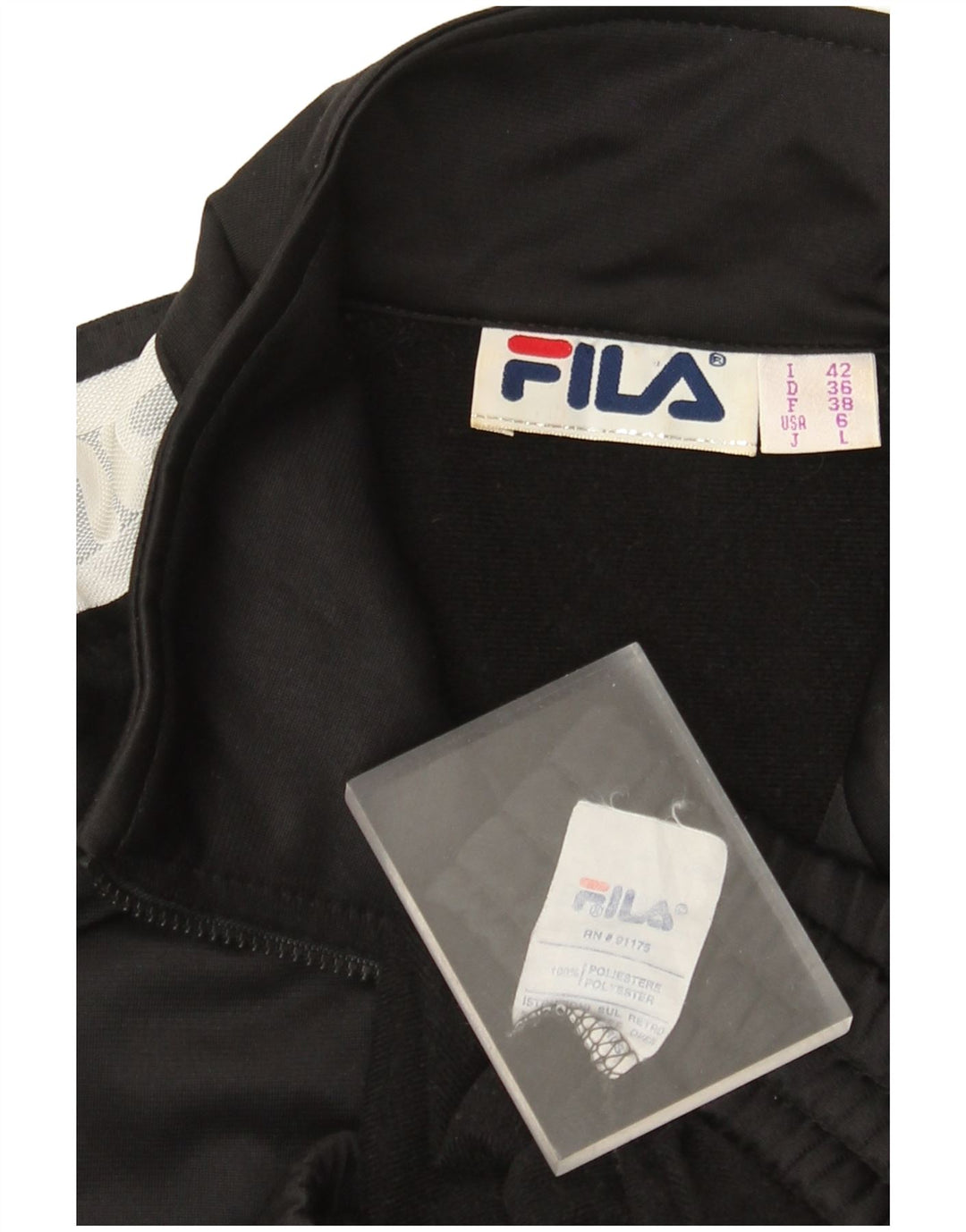 Fila Damen-Trainingsanzugoberteil mit Grafik, Größe IT 42, Mittelschwarz, Farbblock