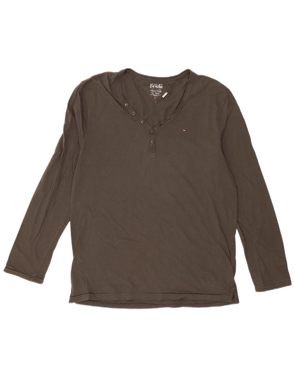 Tommy Hilfiger Herren Top Langarm XL Khaki Baumwolle