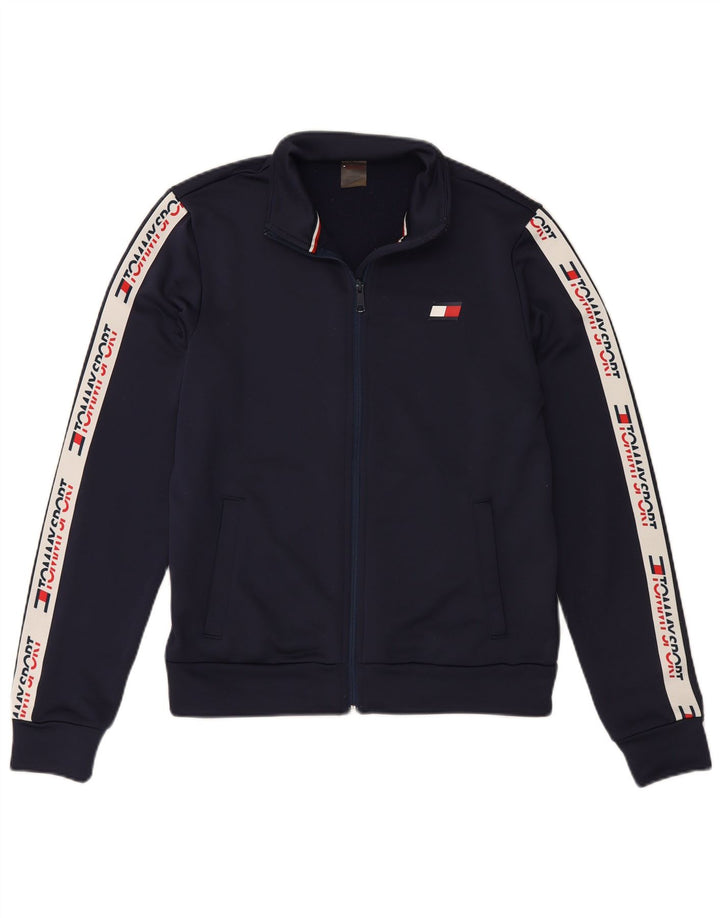 TOMMY HILFIGER Herren-Trainingsanzug-Oberteil, Jacke, klein, Marineblau, Farbblock