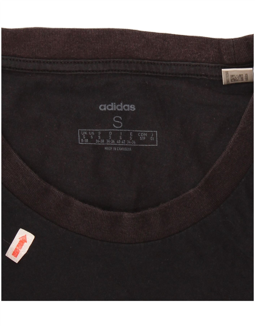 ADIDAS Damen Grafik T-Shirt Top UK 8/10 Small Schwarz Baumwolle