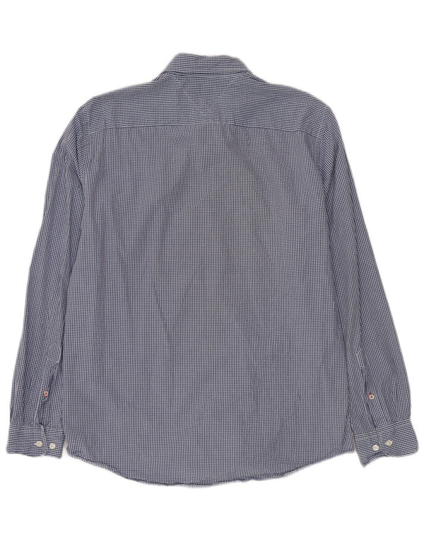 TOMMY HILFIGER Herren-Hemd mit normaler Passform, große blaue Gingham-Baumwolle