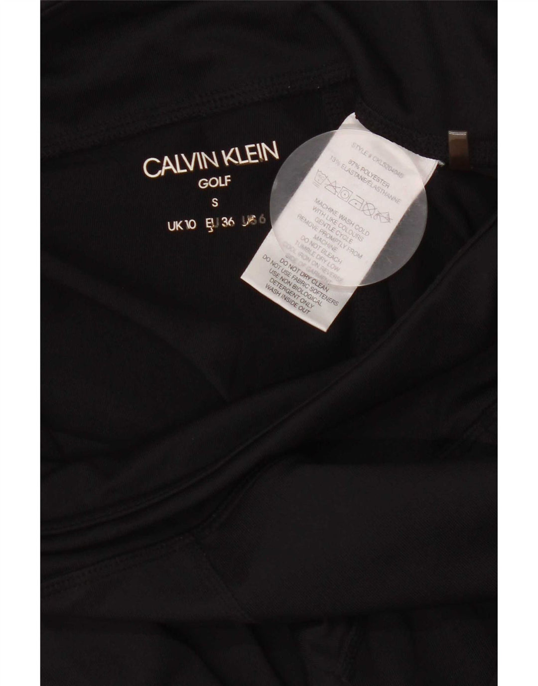 Calvin Klein Damen Golf Graphic Leggings UK 10 Small Schwarz Polyester